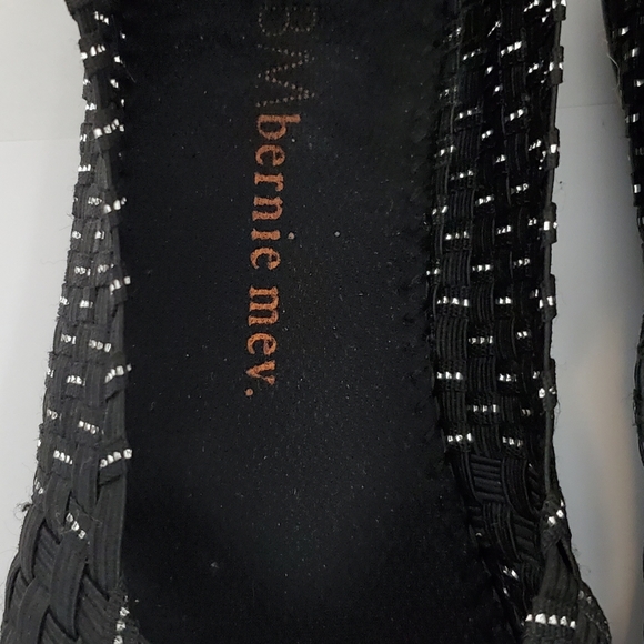 Bernie Mev Black and Silver Flat Size 38 - Picture 2 of 11